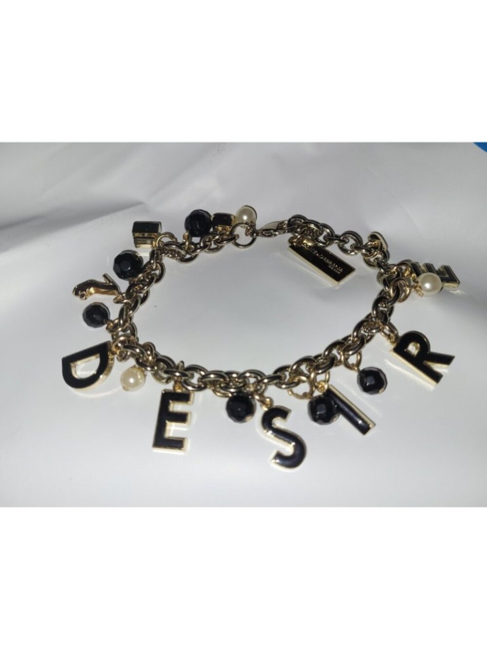 New Women Silver Tone Dolce and Gabbana The One Desire Perfume Charm Bracelet - Picture 3 of 3